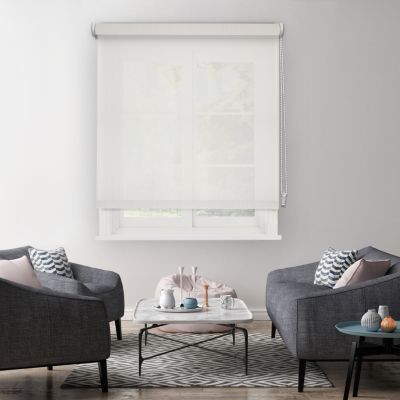 Store enrouleur tamisant Madeco l.60 x H.250cm blanc blanc cassé