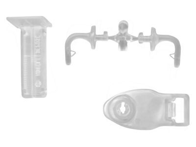 2 supports clips pour store bateau en PVC et alu