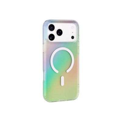 Coque MagSafe Bigben Connected iPhone 17 Pro semi-transparente irisée