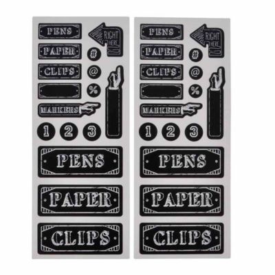Stickers Ardoise "Bureau" 10x25cm Noir