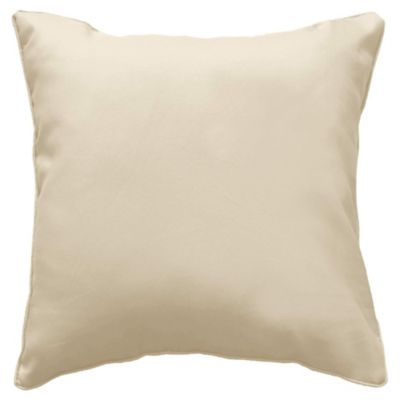 Douceur d'Intérieur Coussin passepoil 60 x 60 cm polyester uni essentiel Naturel Beige - vue 2