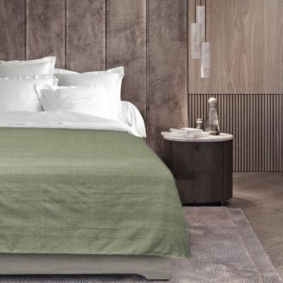 Douceur d'Intérieur Plaid uni en coton lucile 220x240cm Vert - vue 2