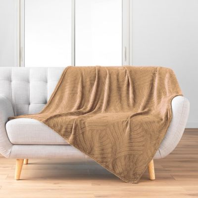Douceur d'Intérieur Plaid uni en flanelle nelia 125x150cm Beige - vue 2
