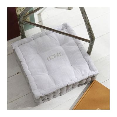 Coussin de sol TODAY CHARME Slub x Chambray x Broderie Capucine 40 x 40 x 10 cm - vue 2