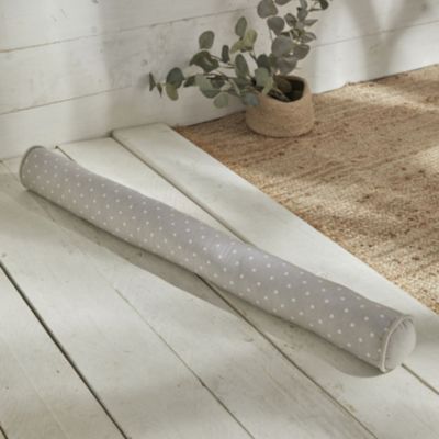 Boudin de porte imprimé pois (90x10 cm - Gris)