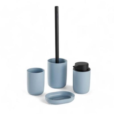 Ensemble salle de bain 4 pieces TODAY Utility bleu clair plastique aluminium