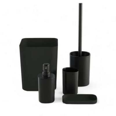 Set accessoires salle de bains TODAY Utility 5 pieces noir plastique mat