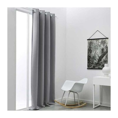 Rideau occultant TODAY Essential uni a oeillets 140 x 240 cm acier