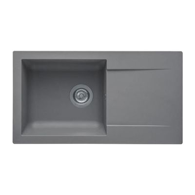 STRADOUR Evier à encastrer EINNA en SMC BETON 16 1 bac dim. 78 * 43 5 cm vidage manuel - vue 2