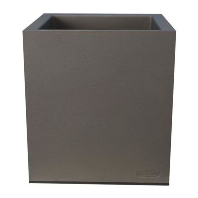 Jardiniere double parois effet granit RIVIERA 30x30 cm gris