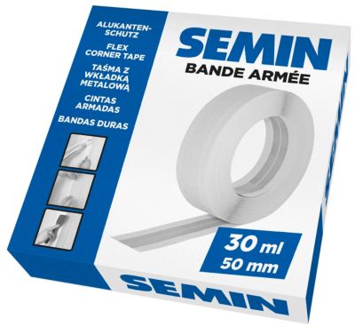Bande armée papier + acier Semin 50mm x 30m