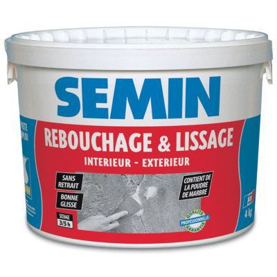 Enduit rebouchage et lissant 4 kg Semin