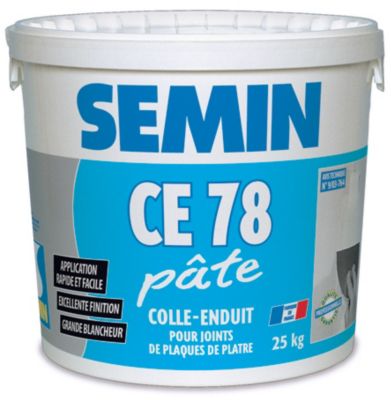 Colle-enduit pour joint CE 78 en pâte Semin 25kg
