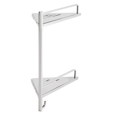 Etagère de douche double d'angle en inox Palatino