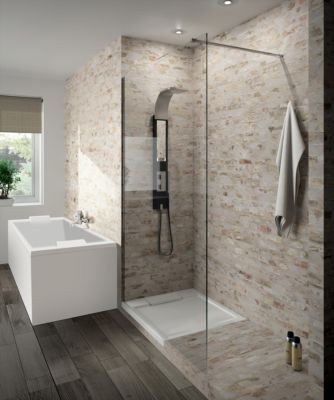 Receveur de douche carré 90x90 cm, blanc brillant, Allibert Puretex
