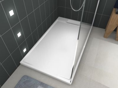 Receveur de douche rectangulaire 90x120 cm, blanc brillant, Allibert Puretex