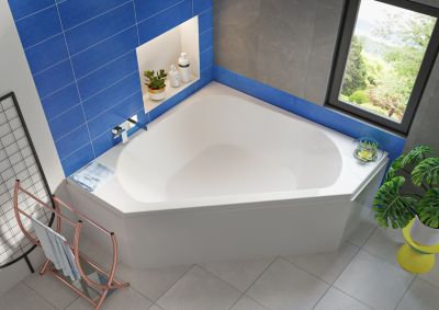 Baignoire d'angle 150x150 cm Spacy en Puretex Allibert