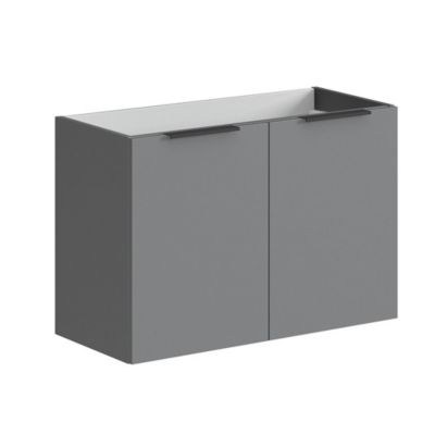 Meuble sous-vasque 80 cm SANTIAGO - 2 portes à  fermeture progressive - 80 x 55 x 38 cm - gris onyx