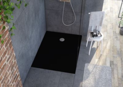 Receveur de douche 90 x 120 cm, noir, Allibert Karbon