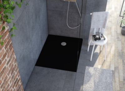 Receveur de douche 80 x 100 cm, noir, Allibert Karbon