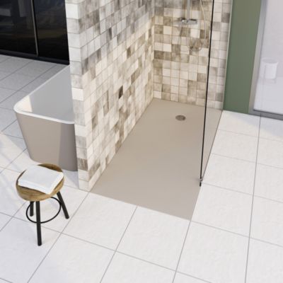 Receveur de douche 80x100 cm  beige latte mat  Allibert Bath & Design Karbon