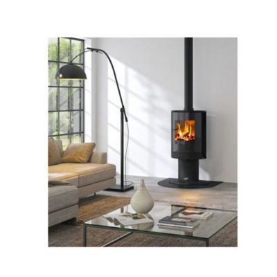 Poêle à Bois GODIN 411110NOIR 10 kW Fonte 70 m2