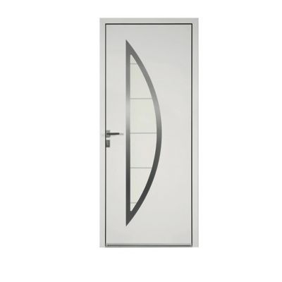 Porte D Entree Aluminium Adora Blanc 90 X H 215 Cm Poussant Droit Castorama