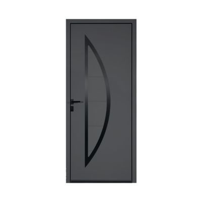 Image of Porte d'entrée aluminium Adora gris 90 x h.215 cm poussant droit 3598550035070_CAFR