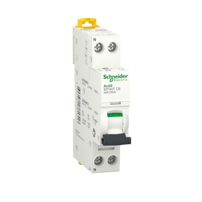 Disjoncteur modulaire ACTI9 IDT40T 1P+N courbe C / 6kA SCHNEIDER ELECTRIC A9P22606