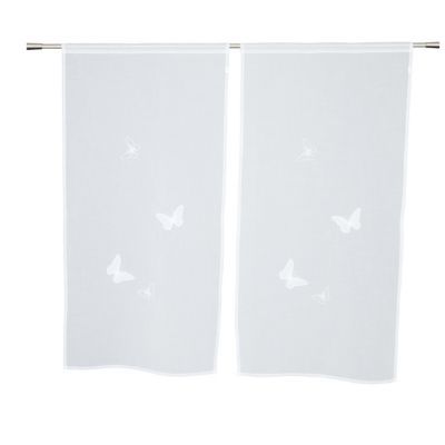 Image of Paire vitrage Butterfly blanc 60 x 120 cm 3598751414162_CAFR