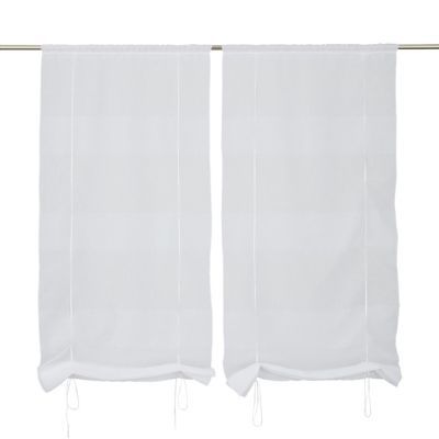 Paire de rideau vitrage Wanda blanc et argent 58 x 145 cm