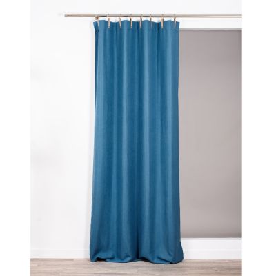 Rideau occultant Croisette l.135 x H.260cm bleu canard