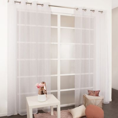 Voilage Pearl JBY Creation l.140 x H.240cm Pois argenté