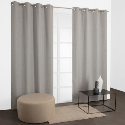 Rideau thermique Vahan l.135 x H.240 cm gris