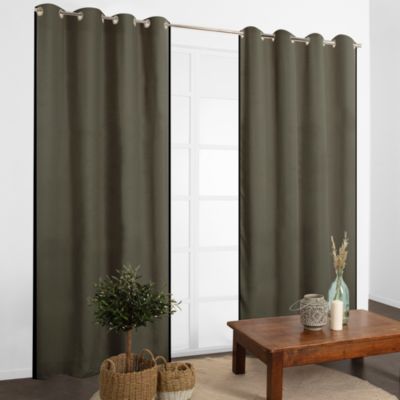 Rideau Sevag vert kaki l.140 x H.240 cm