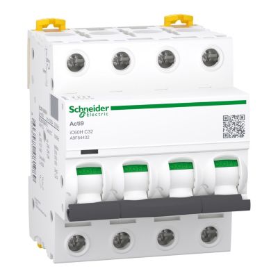 A9f84432 Schneider Ic60h Disjoncteur Tétrapolaire Schneider 4p Courbe C 15ka à Vis