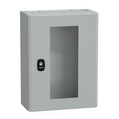 Nsys3dm4315t Coffret Métallique étanche Ip66 400x300x150 Porte Vitrée Spacial S3d Schneider Electric