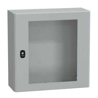 Nsys3d5520t Coffret Métallique étanche Ip66 500x500x200 Porte Vitrée Spacial S3d Schneider Electric