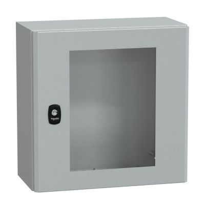 Nsys3d4420t Coffret Métallique étanche Ip66 400x400x200 Porte Vitrée Spacial S3d Schneider Electric