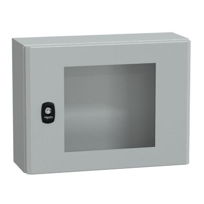 Nsys3d3415t Coffret Métallique étanche Ip66 300x400x150 Porte Vitrée Spacial S3d Schneider Electric
