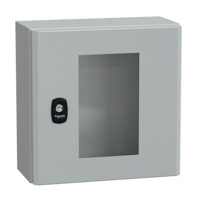 Nsys3d3315t Coffret Métallique étanche Ip66 300x300x150 Porte Vitrée Spacial S3d Schneider Electric
