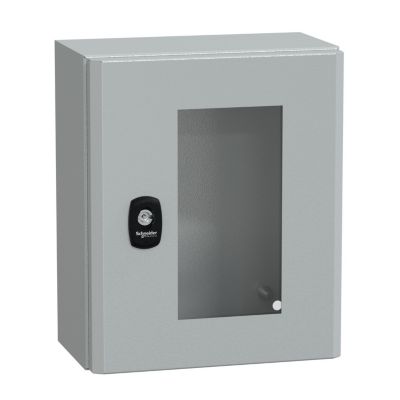 Nsys3d32515t Coffret Métallique étanche Ip66 300x250x150 Porte Vitrée Spacial S3d Schneider Electric