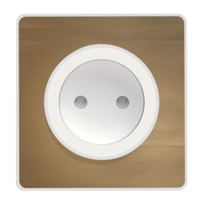 Plaque de finition simple Schneider Electric Odace Touch bronze brossé liseré blanc