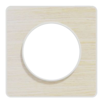 Plaque de finition simple Schneider Electric Odace Touch bois nordique liseré blanc