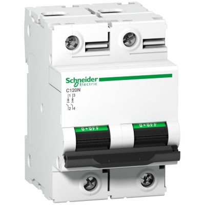 A9n18362 Schneider C120n Disjoncteur Bipolaire Schneider 2p Courbe C 10ka à Vis