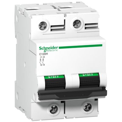 A9n18459 Schneider C120h Disjoncteur Bipolaire Schneider 2p Courbe C 15ka à Vis