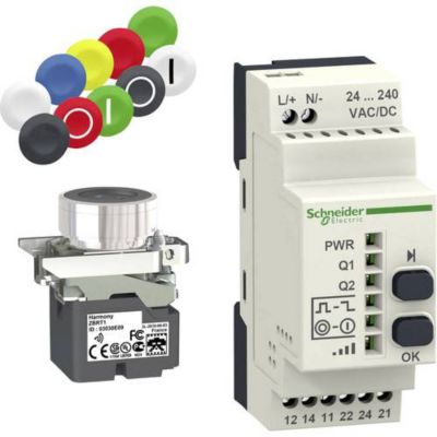 Bouton poussoir à rappel Schneider Electric XB4RFA02 22 mm 240 VAC 1 - vue 2