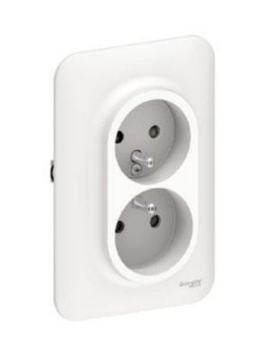 Double prise 2P+T OVALIS complet rénovation SCHNEIDER ELECTRIC S261089