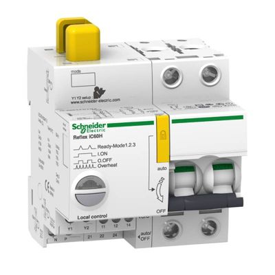 Disjoncteur à commande intégrée Acti 9 Reflex IC60H Schneider Electric Avec interface Ti24 2P Courbe C