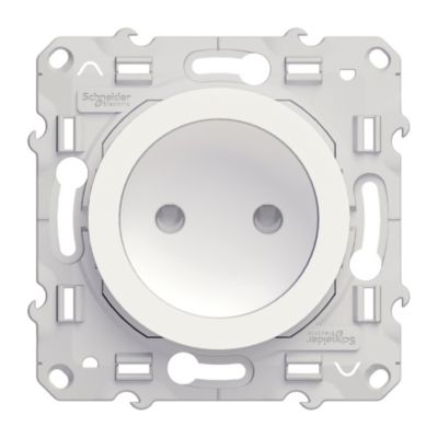 Mécanisme prise sans terre Schneider Electric Odace blanc
